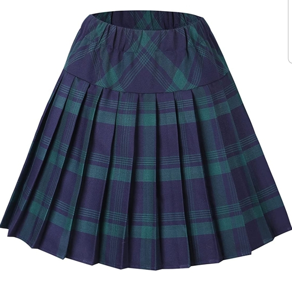 Dresses & Skirts - Green and Blue Mini w/Pleats